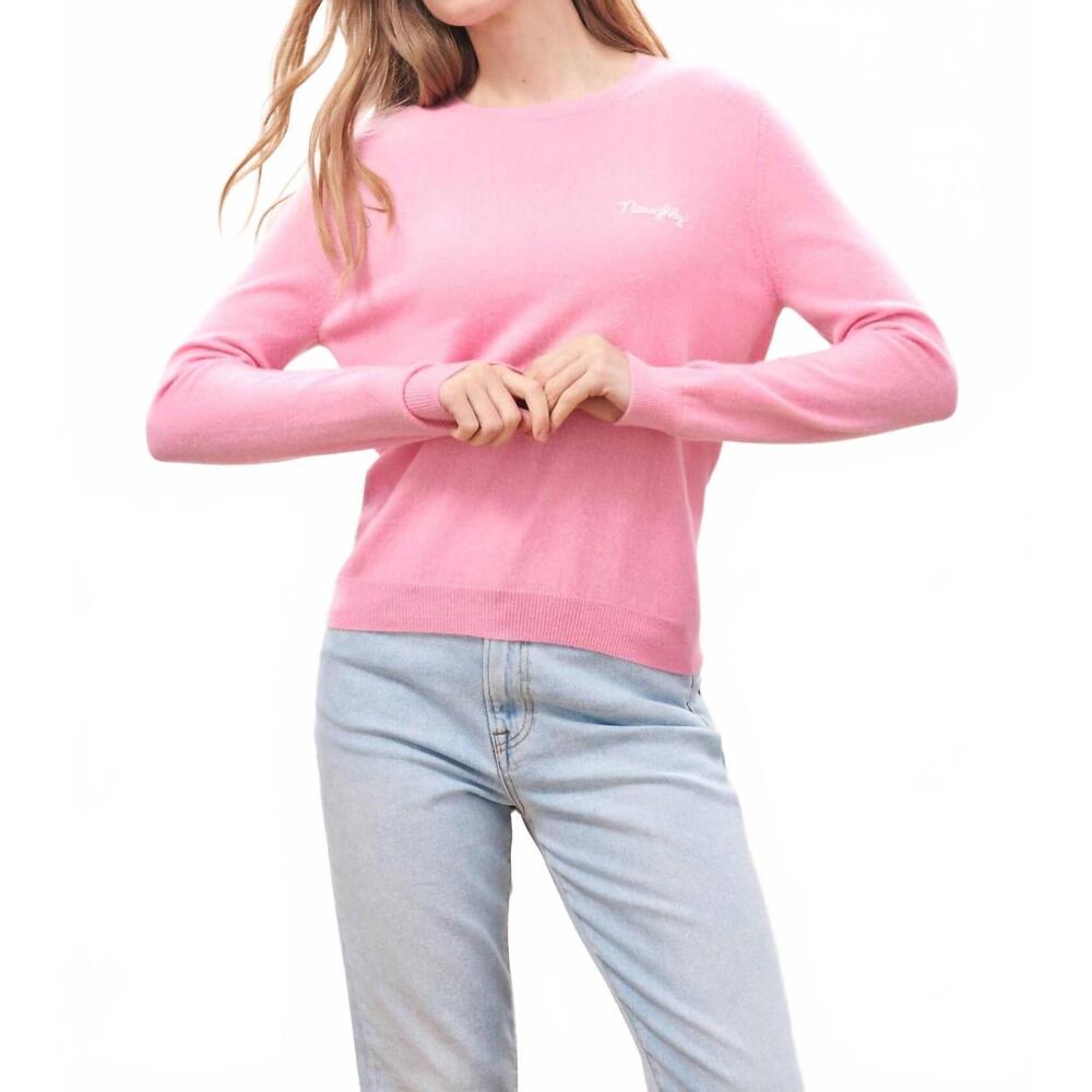 NEW JUMPER1234 cashmere naughty crew sweater in candy